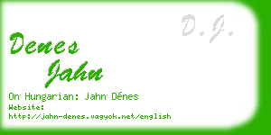 denes jahn business card